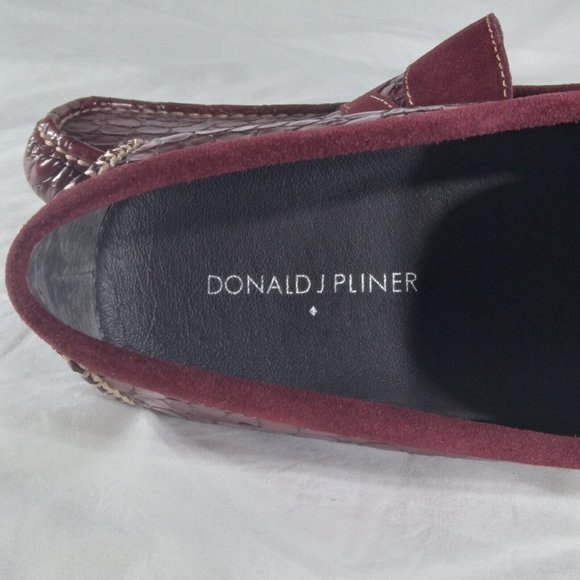 NWOB Donald J Pliner Mens Size 9M DEKEL Croc Print Leather & Suede Driving Shoes - Picture 9 of 11